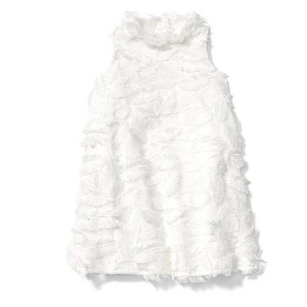 Janie & Jack 4T, WHITE FEATHER FRINGE DRESS